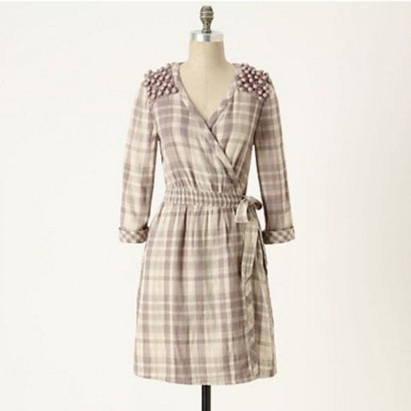 Anthropologie Dresses & Skirts - Anthropologie Saturday Sunday Plaid Wrap Dress